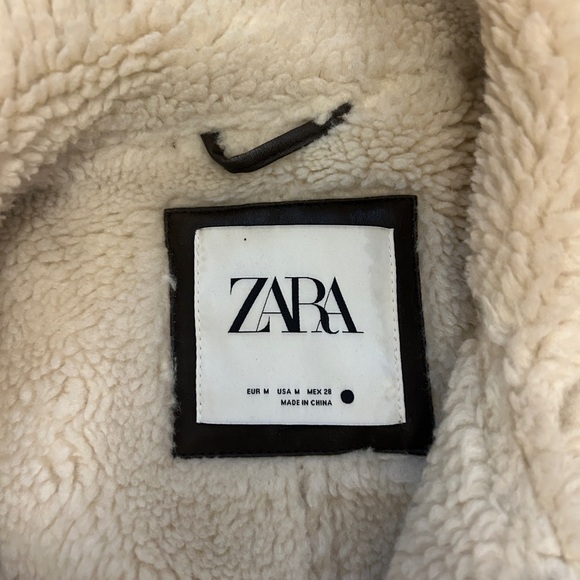 Zara Brown Shearling Vest with Cream Trim - Picture 3 of 6